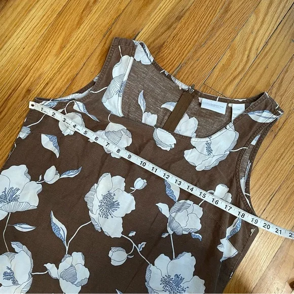 Vintage brown floral shift dress - Picture 6 of 7